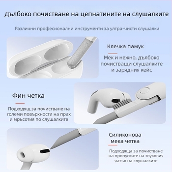 Компютърна четка за почистване – комплект Q6A за лаптопи, мобилни телефони и цифрови камери — ABS + спонж + влакнеста фланела