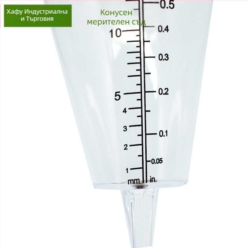 Градински конусовиден дъждомер, PS материал, прозрачен, монтаж plug-in, размери 100×215 mm, HF 039, Yuyao Zhejiang