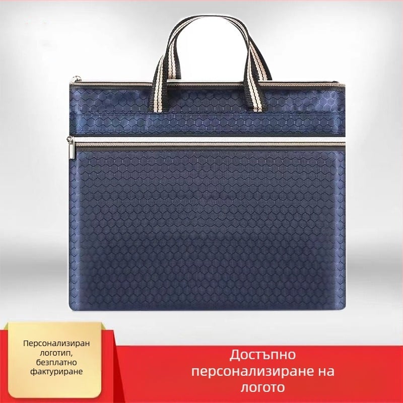 Чанта за документи от оксфордска тъкан със цип, персонализиране по заявка, печатен логотип, дебелина на материала 30, тегло 0.1