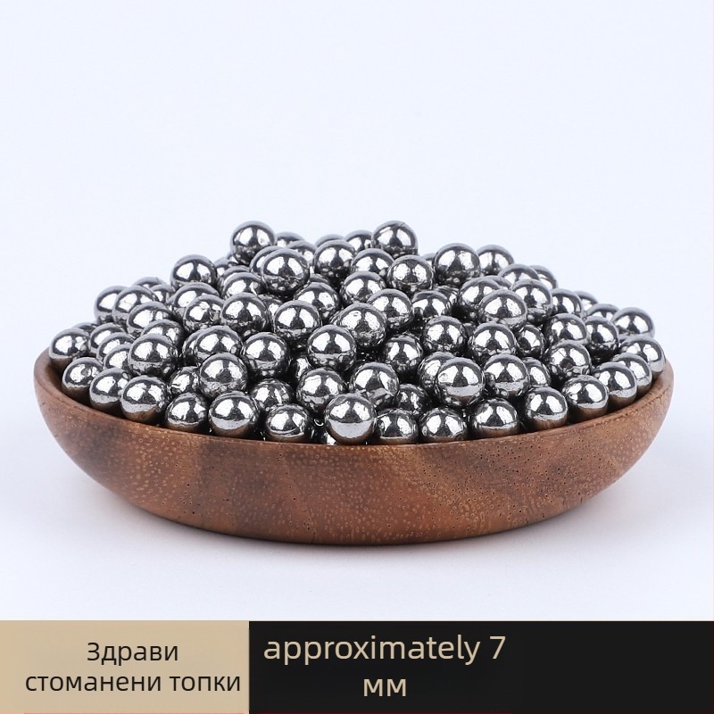 Лък за прашка – стоманени топчета, твърди, лъскав завършек, 100 бр. в пакет, повърхност без прецизна обработка