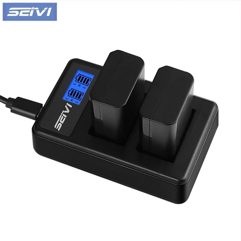 SEIVI NP-FW50 зарядно устройство с Type-C LCD дисплей, 8.4V 0.6A×2 за Sony FW50 батерия