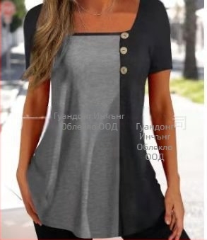 Тениска Milk Silk, полиестер 90–95%, пуловер стил, къс ръкав, квадратно деколте