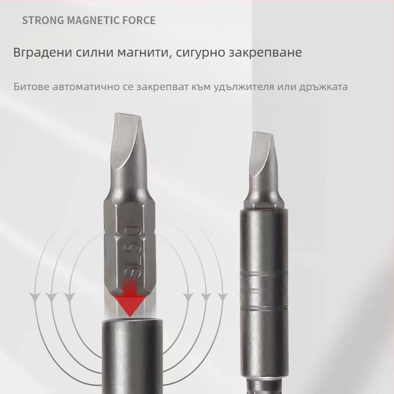 22-в-1 въртяща се отвертка със магнитни CR-V битове, комплект, 260 g