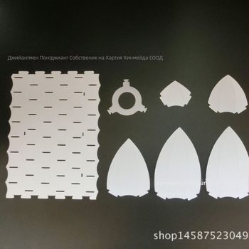 Шестслоен лотосов абажур за холни полилеи и настолни лампи, пластмасов, съвместим с E27, дебелина 0,5 мм, тегло 0,38 кг