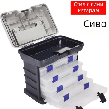 Риболовна кутия, 4-слойна PP конструкция, марка Lure No.7, капацитет под 9