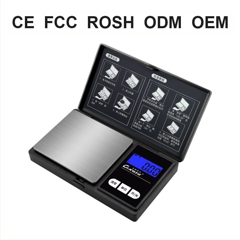 Преносима джобна везна, неръждаема стомана, за бижута, капацитет 1 кг, точност 0,01 г, модел DGGY-258