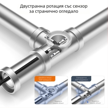 Ръчен индустриален ендоскоп за инспекция на тръбопроводи, 360° въртене, HD изображение, IP67 водоустойчив, IPS дисплей