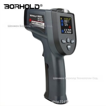 Инфрачервен термометър с K-тип термопара, ръчен, LCD екран, 9V батерия, време за реакция 500 мс