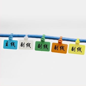 Самозатягаща се нейлонова кабелна лента с етикета тип, двустранна етикета, PA66, CHCC