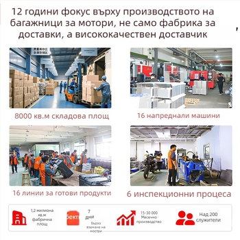 Алуминиев мотоциклетен багажник 45L, разглобяем, универсален