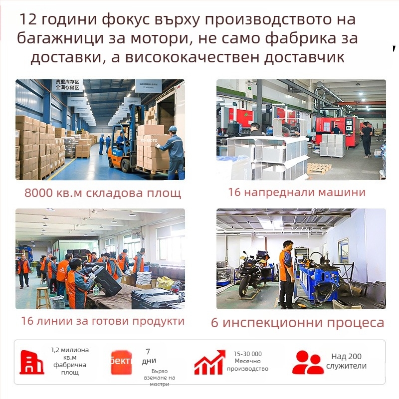 Алуминиев мотоциклетен багажник 45L, разглобяем, универсален