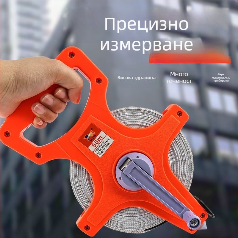 Фибърна измервателна лента, преносима пластмасова рамка, ръчно задвижвана, подово монтирана PVC-стоманена рамка