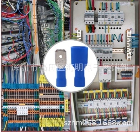 HM Модел 6.3, 100 бр, 16-14 AWG напълно изолирани мъжко-жени сплайс терминални конектори, комплект, 3A, 125V