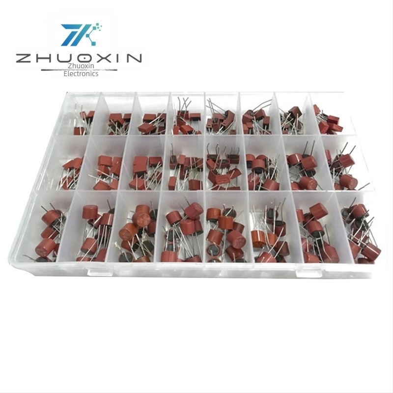 Тръбни предпазители, 240 бр., 250V, медленнозадействащи, 0,5A–10A, 24 типа по 10 бр.