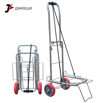 Двуколелна дърпателна количка за багаж, преносима (разгъваема, желязо, дърпателна дръжка, не се сгъва)