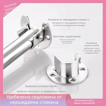 Неръждаема стомана фланцова опора за хоризонтален дрешник – заварен монтаж, устойчивост на корозия и високо налягане, диаметри 19/22/25/32 мм