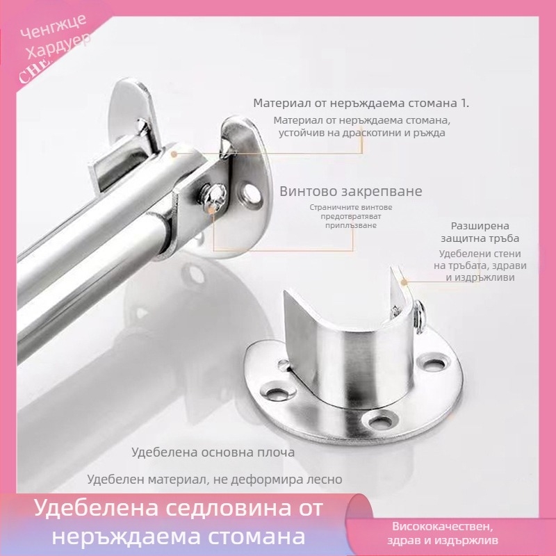 Неръждаема стомана фланцова опора за хоризонтален дрешник – заварен монтаж, устойчивост на корозия и високо налягане, диаметри 19/22/25/32 мм