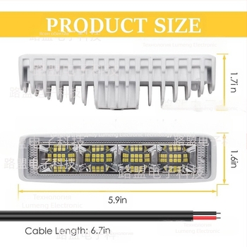72W LED автомобилна работна светлина - алуминиево тяло, универсална офроуд таванна светлина, 12-60V DC, 6000LM, 6000K