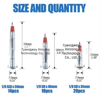 Xinrong 52 броя комплект галванизирани стоманени кухи стенни анкери със самонарезни разширителни болтове