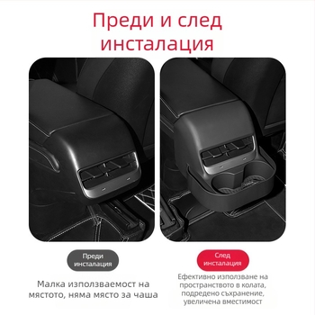 Kingsmith пластмасов държач за чаша за задния въздушен изход на Tesla Model 3 и Model Y – интериорна модификация с персонализиране, лицензирана частна марка