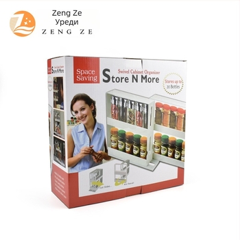 Многослоен шкаф за подправки и лекарства, въртящ се пластмасов органайзер
