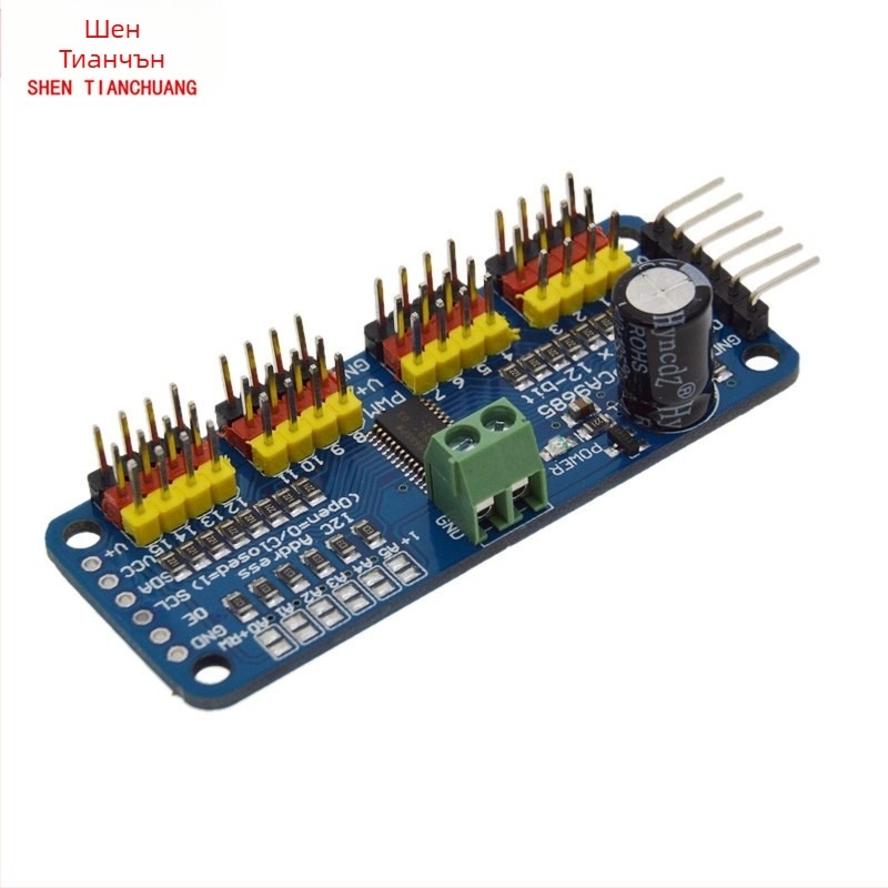 Arduino съвместим PCA9685 16-канален PWM I2C платка