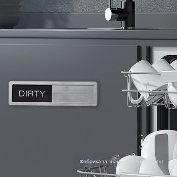Акрилен магнит за съдомиялна машина с индикатор Чисто/Мръсно, UV сито печат, персонализиране, кетъринг етикет
