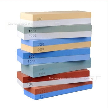 Двустранен точилен камък WA1008, корунд, 3000/8000 грит, за дървообработващи ножове, кухненски и суши ножове