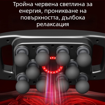 Фасциален масажор за цялото тяло с LCD дисплей, 6+ глави за масаж, мотор с четки, вградена батерия 1200–2000 mAh, шум под 36 dB