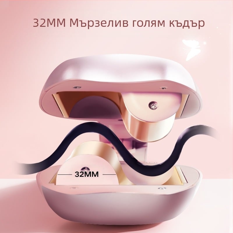 Електрическа маша за къдрици с керамичен нагревател, 4 температури (170–230°C), 65W, 110–240V, за мокра и суха коса