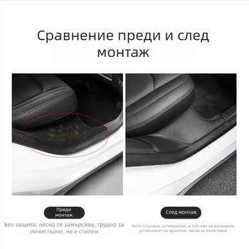 Tesla Model Y кожен праг за задни врати, с вграден защитен филм против удар от крак