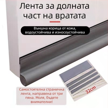 PU лента за уплътнение на дъното на врата – уплътняване на фуги, звукоизолация, защита от прах и насекоми, термична изолация