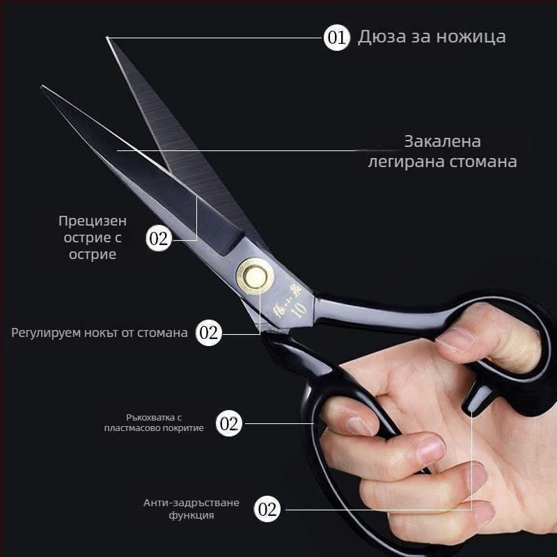 Zhang Xiaoquan Шевни ножици Тип 65, 65Mn манганова стомана, ножици за шиене, голяма глава