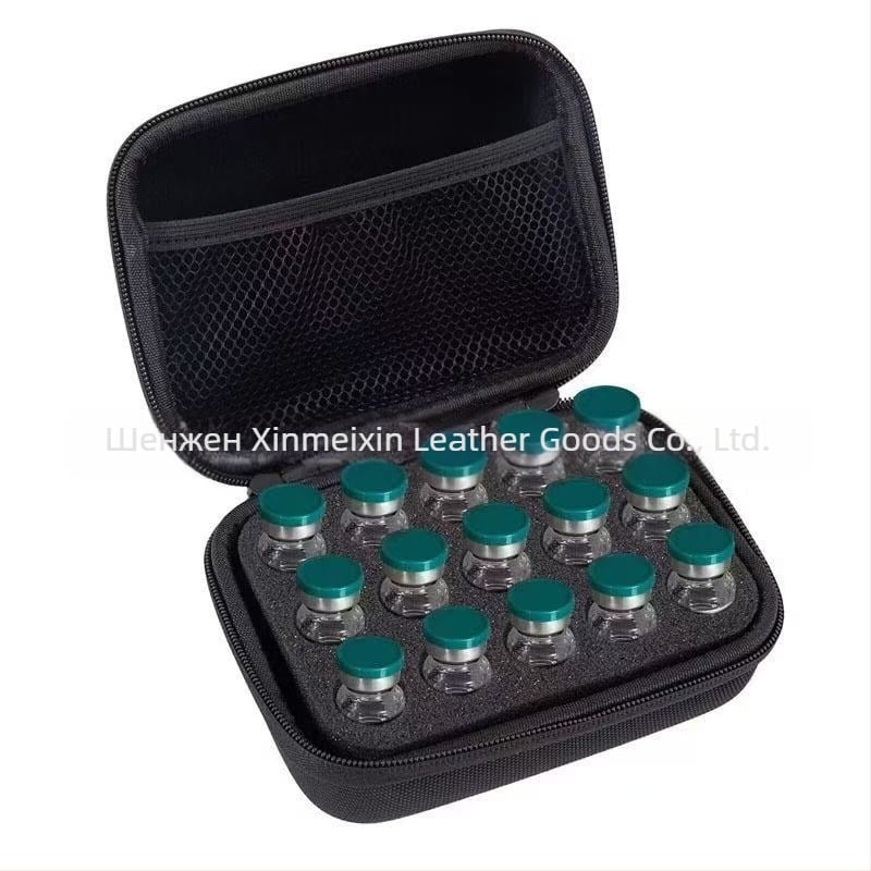 15-секции EVA органайзер за бутилки 10 ml/15 ml за етерични масла и лекарства; преносим, удароустойчив, персонализирана опаковка