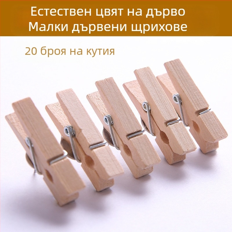 Дървени клипсове MOYL Y596 – I-образни пирони, метал + дърво, барабанна опаковка