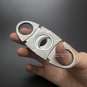 Резачка за пури от неръждаема стомана, релефна повърхност, двойно острие, преносима (неръждаема стомана; релефна повърхност; двойно острие)