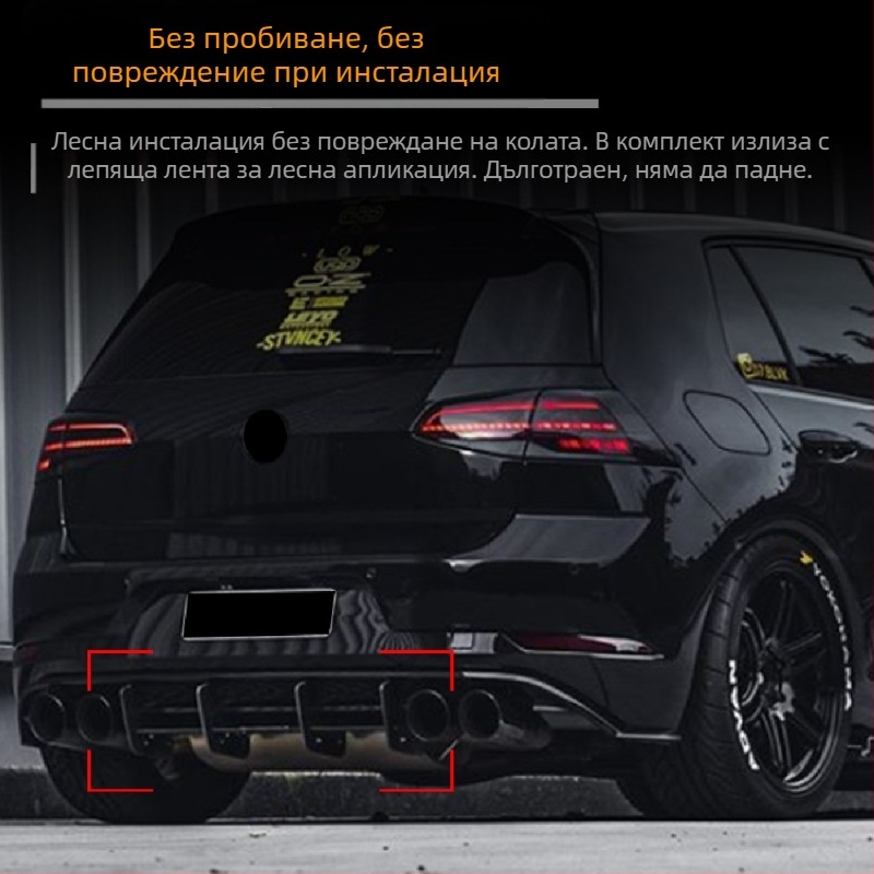 Заден лип спойлер за VW Golf Mk7.5R (2017–2019), ABS, монтаж на задния ръб, модел: rear air knife, AMP-Z
