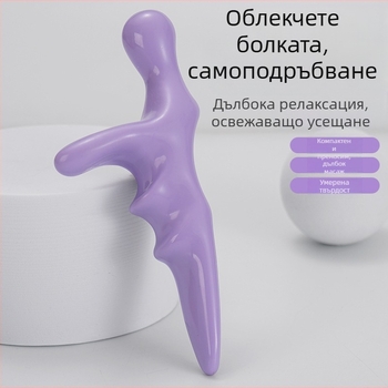 Ръчен масажор за стъпала — механичен контрол; без захранване; костно-форма глава; за крака и стъпало; 3 типа масажни глави: конвексна, акупунктурна и кръгла