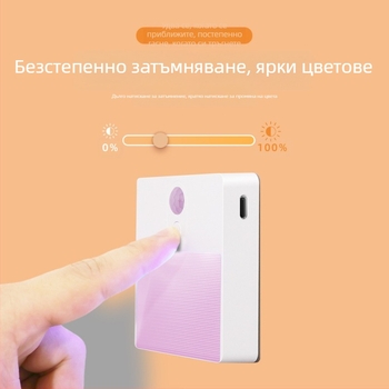 Нощна лампа с датчик за движение, вградена батерия, USB магнитна LED лампа, интелигентно управление, геометричен 3D дизайн