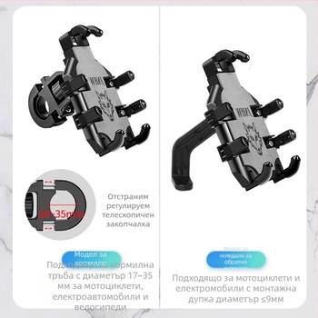 Wifiers ABS пластмасов държател за телефон за кормило на електрически велосипед – лек, преносим и нехлъзгащ се