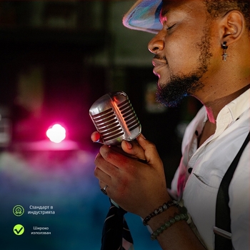 GM-55 Динамичен XLR микрофон за сцена и лайв изпълнения, честотна реакция 20 Hz–20 kHz, SNR ≥95 dB, XLR изход, подходящ за сцена и KTV