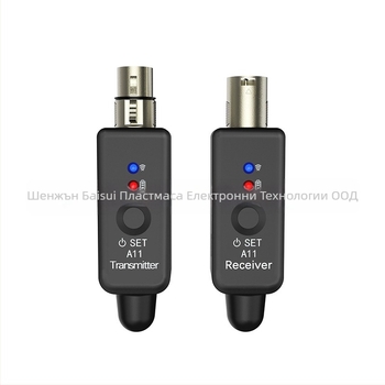 Безжична микрофонна система с вграден микрофон, 2.4 GHz, модел A11, вградена батерия 300–500 mAh, живот на батерията 3–6 ч.