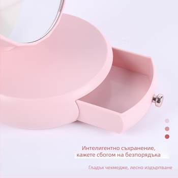 Fox настолно огледало с ABS рамка и алуминиево огледало, без захранване, за спалнята