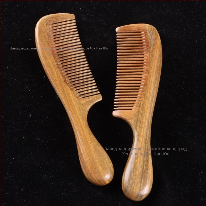 Дървен гребен с барабанна дръжка, масаж на скалпа