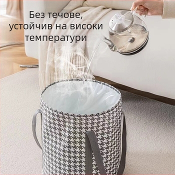 Сгъваема кофа за къпане на крака с височина над прасците; петслойна топлоизолационна чанта; нетъкан текстил; постоянна температура; за възрастни.