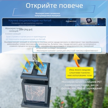 DS-SUL-1 Слънчева градинска окачваща лампа, LED, IP65, 1W, 6–12 ч осветяване