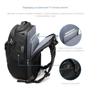 Outwalk раница за камера – водоустойчива, антикрадба, износоустойчива Oxford материя, извита презрамка, подходяща за DSLR и безогледални камери