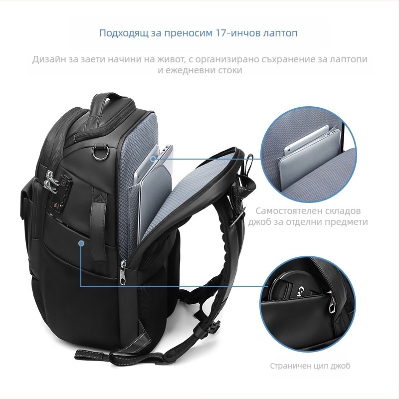 Outwalk раница за камера – водоустойчива, антикрадба, износоустойчива Oxford материя, извита презрамка, подходяща за DSLR и безогледални камери