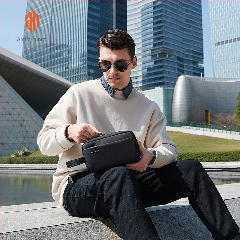 Мъжка клъч чанта ARCTIC HUNTER, стил бизнес командировка, Oxford плат, водоустойчива, подходяща за бизнес пътувания