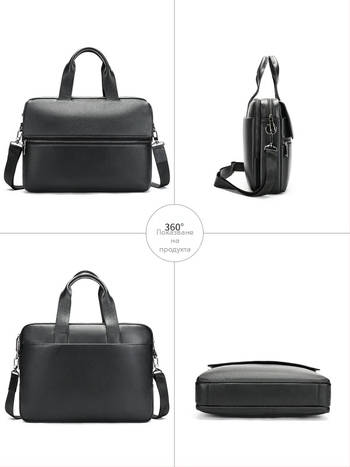 Maltette Кожена делова чанта през рамо — естествена кожа от първи слой, голям капацитет, износоустойчива